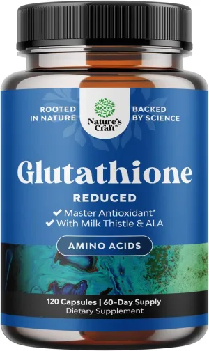 Reduced Glutathione Supplement with Milk Thistle - 1000mg Per Serving Plus Alpha Lipoic Acid and Silymarin Milk Thistle Complex for Liver Support Skin Complexion and Immune Support (60 Servings)