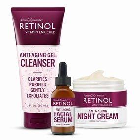 Retinol Anti-Aging Night Essentials – 3 Step Renewal Kit – The Original for a Younger Look – Smooths, Restores, and Refines – Cleanse, Treat, Repair & Hydrate On-The-Go