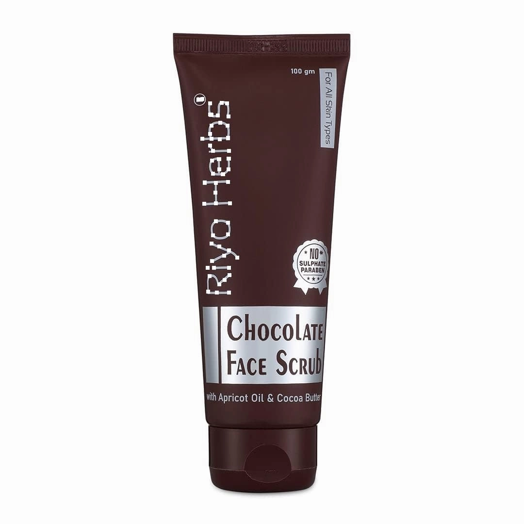Ri;yo He;rbs Chocolate Face Scrub Comes with the Goodness of Cocoa Butter, Diminishes Dark Spots & Blemishes, Reduces Puffiness, Inflammation, Unclog Pores & Removes Dead Skin Cells, 100gm