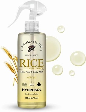 Rice Water Toner Hydrating & Nourishing Face Mist Brightens, Revitalizes & Softens Multi-Use Hydrosol for Skin & Hair Suitable for All Skin Types Daily Use (200 ML) Pink