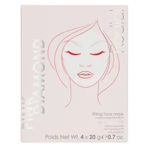Rodial Pink Diamond Lifting Face Sheet Mask (4 Sachets), Diamond Powder, Vitamine C, Skin Tightener ST, Deeply Moisturising Sheet Mask, Even Skin Tone, Sheet Mask for Wrinkles and Lines