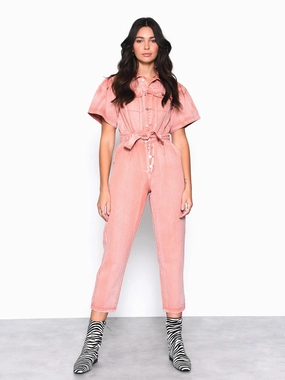 Rose Wash Denim Jumpsuit