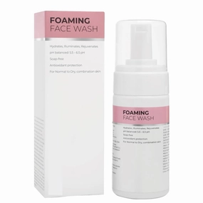 S-kin InspiRED Foaming Daily Use Face Wash (100ml), AHA & BHA Natural Face Cleanser for Glowing Skin, Hyaluronic acid, Pentavitin, Best for Normal, Dry &Combination Skin, Good For Winters, Women & Men