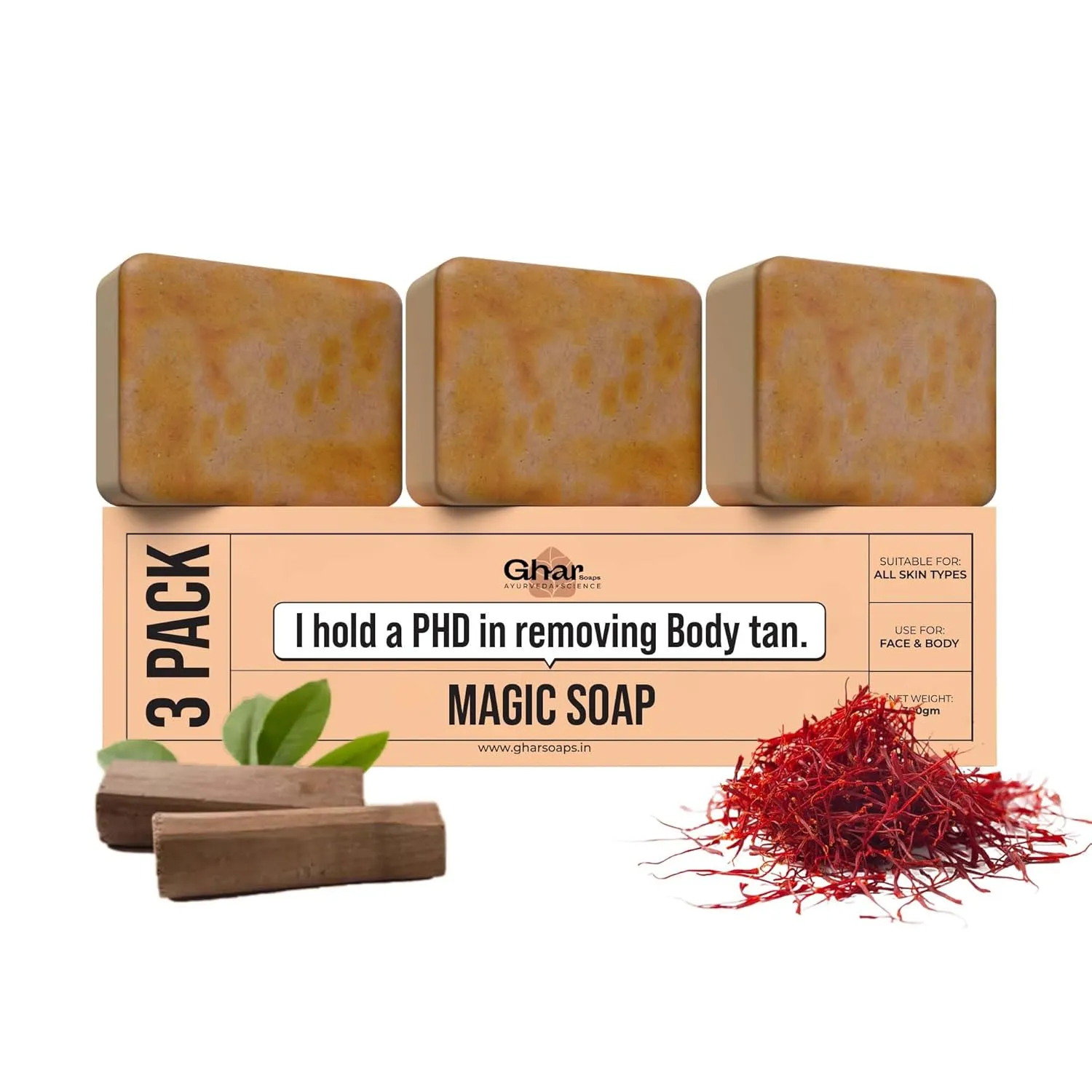 Sandalwood & Saffron Magic Soaps For Bath | Paraben Free | Chandan & Kesar Bath Soap | Handmade Soaps For Glowing | Skin lightening Soap For Men & Women (10.58)
