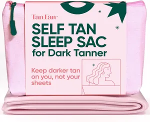 Self Tan Sleep Sac for Dark Tanner - Keep Sheets Clean from Dark Tan Stains - 100% Cool Silky Poly - Thicker Bottom - Lightweight Top - Won’t Rub or Absorb Tanner - Roomy Foot Openings (Pink)