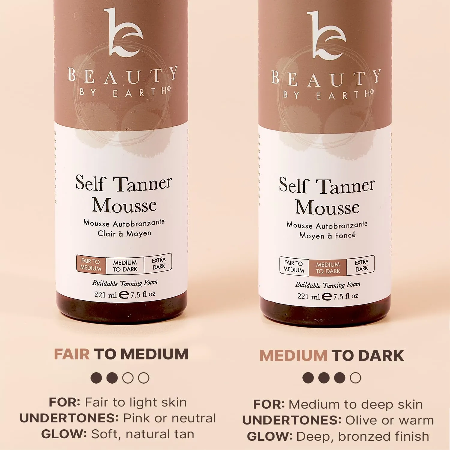 Self Tanner Mousse - USA Made with Natural & Organic Ingredients, Self Tanning Mousse for Dark Fake Tan, Sunless Tanner, Clear & Non Toxic Tanning Foam for Streak Free Finish, No Nasty Smell