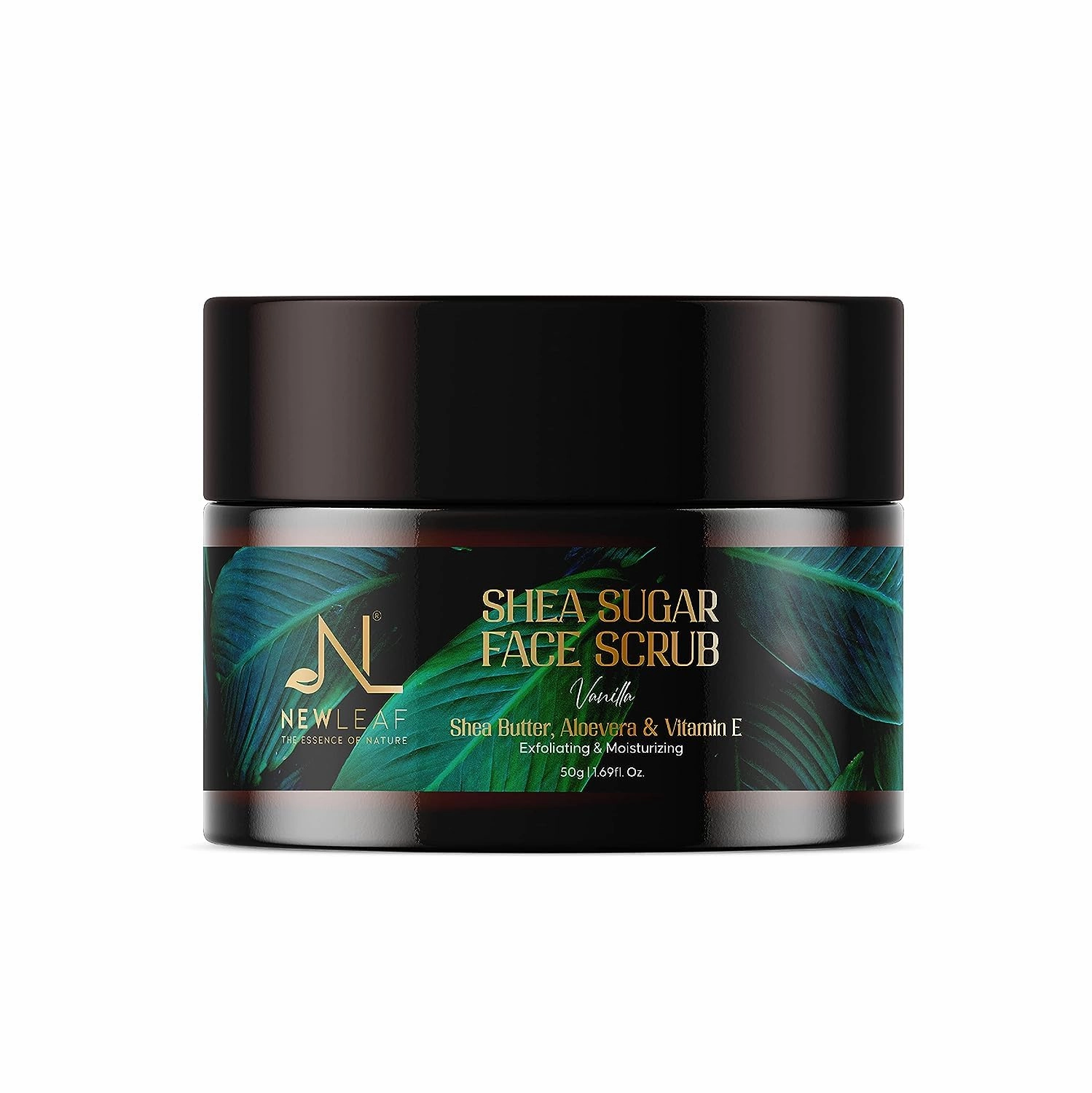 Shea Sugar Scrub for Face With Vitamin E Vanilla Flavor De Tan & Exfoliating Scrub Suitable for Oily, Acne-Prone & Combination Skin Vegan & Paraben Free -50g