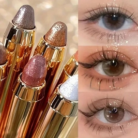 Shimmer Eyeshadow Stick Easy Glitter Highlighter Eyeshadow Pencil Brightening Makeup Pink Silkworm Champagne Gold Eyeliner Pe