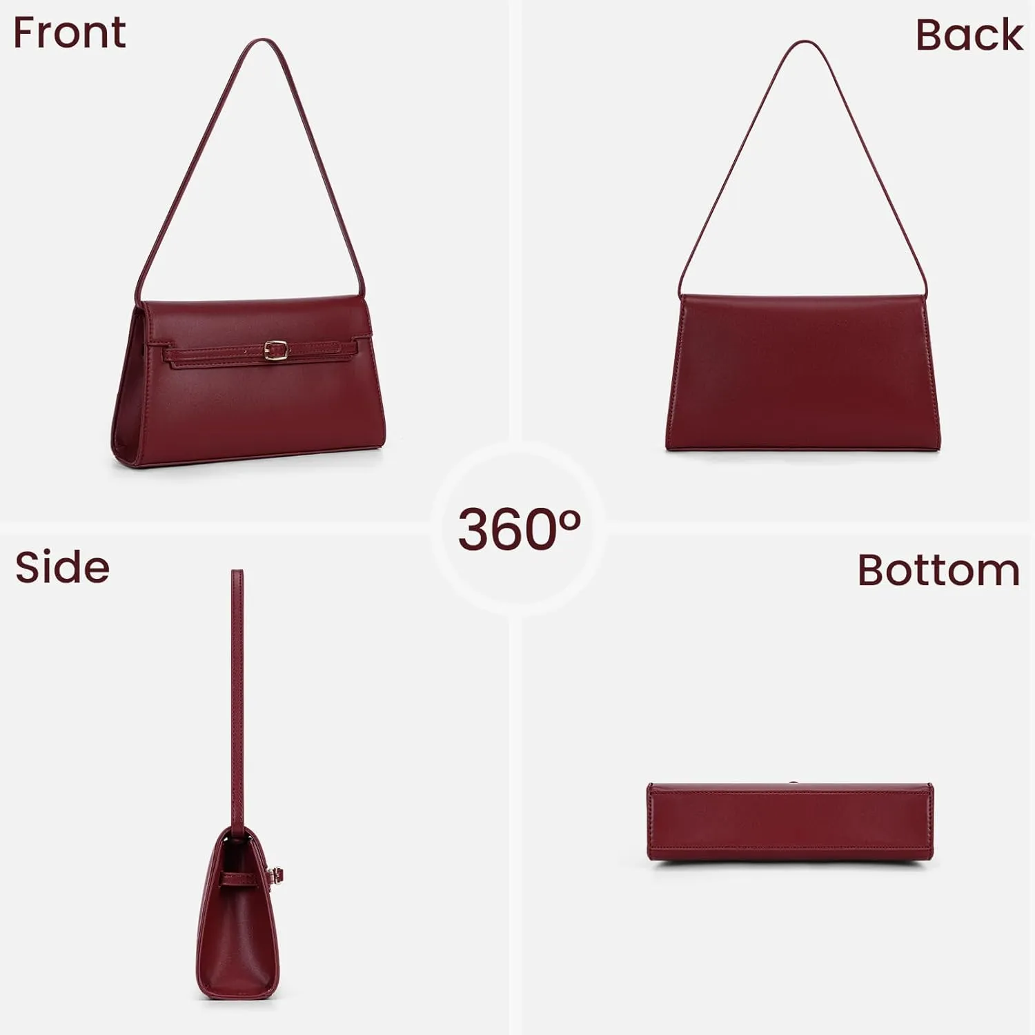 Shoulder Bag for Women Purse Designer Handbag Trendy Red Leather Purse Small Hobo Tote Purse with Adjustable Strap