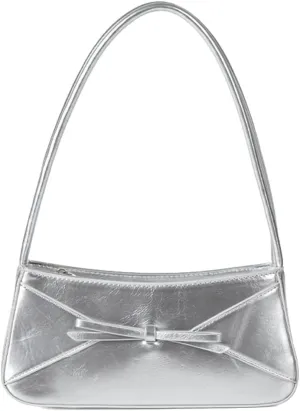Shoulder Bag for Women Small Cute Bow Y2K Leather Clutch Purse Top Handle Handbag Trendy Underarm Bag Satchel 2025