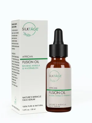 SILKTÁGE African Fusion Oil, Natures Miracle Face Serum with Marula Oil, Baobab and Moringa To Nourish, Hydrate and Restore Skin To Youthful Appearance 1 Fl Oz