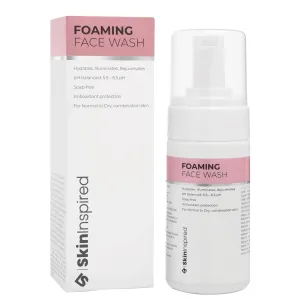 S.kin.Inspired Foaming Daily Use Face Wash (100ml), AHA & BHA Natural Face Cleanser for Glowing Skin, Hyaluronic acid, Pentavitin, Best for Normal, Dry & Combination Skin, Good For Winters, Women&Men