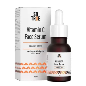 S.otru.e 20% Vitamin C Face Serum With Hyaluronic Acid 15ML | For Clear Skin | Boosts Collagen