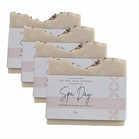 Spa Day Soap Collection Soap Bar – Skin Renewing, Vegan-Friendly with Lavender & Tea Tree Oil – Deep Cleansing & Nourishing for Glowing Skin – 5.8 oz Pack 4