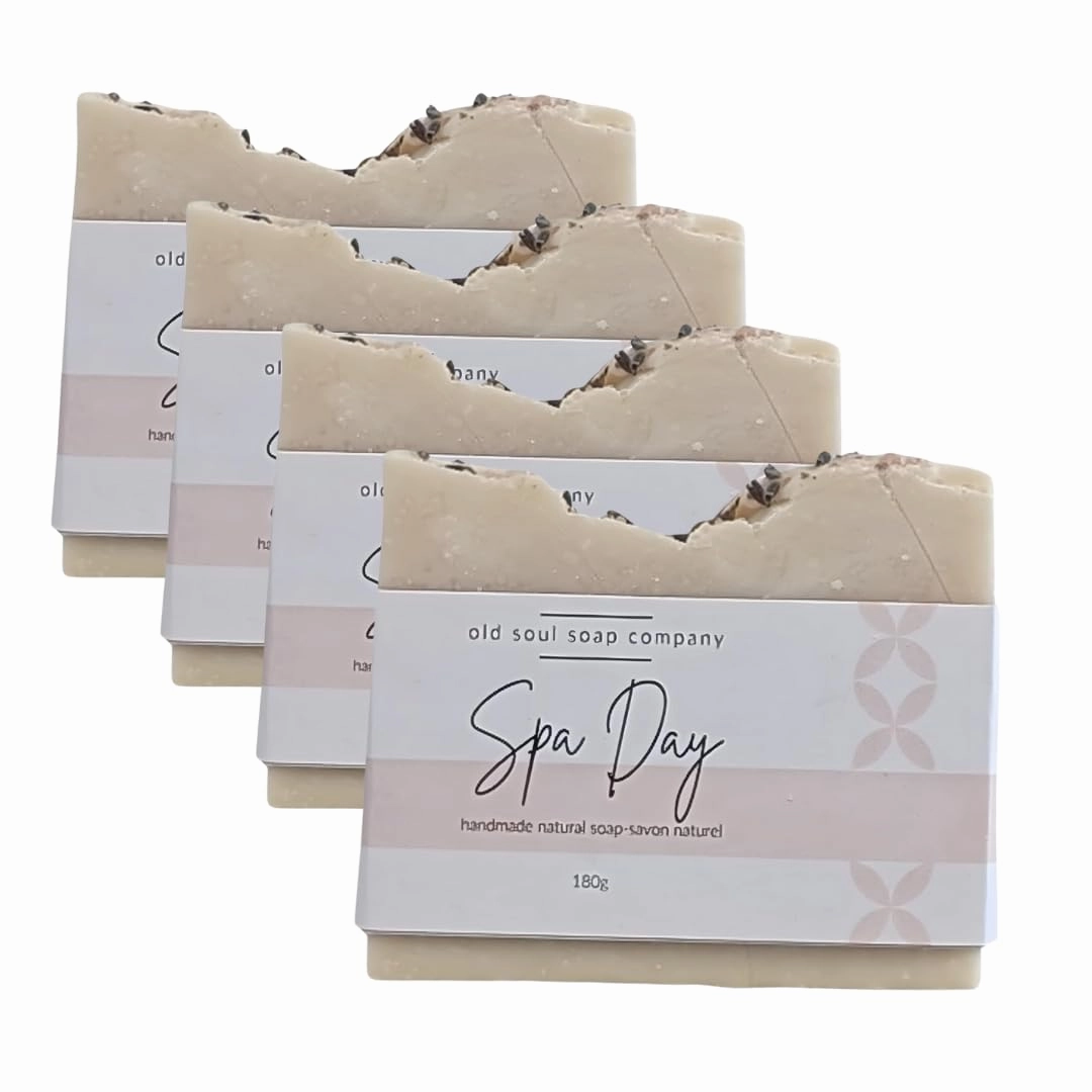 Spa Day Soap Collection Soap Bar – Skin Renewing, Vegan-Friendly with Lavender & Tea Tree Oil – Deep Cleansing & Nourishing for Glowing Skin – 5.8 oz Pack 4