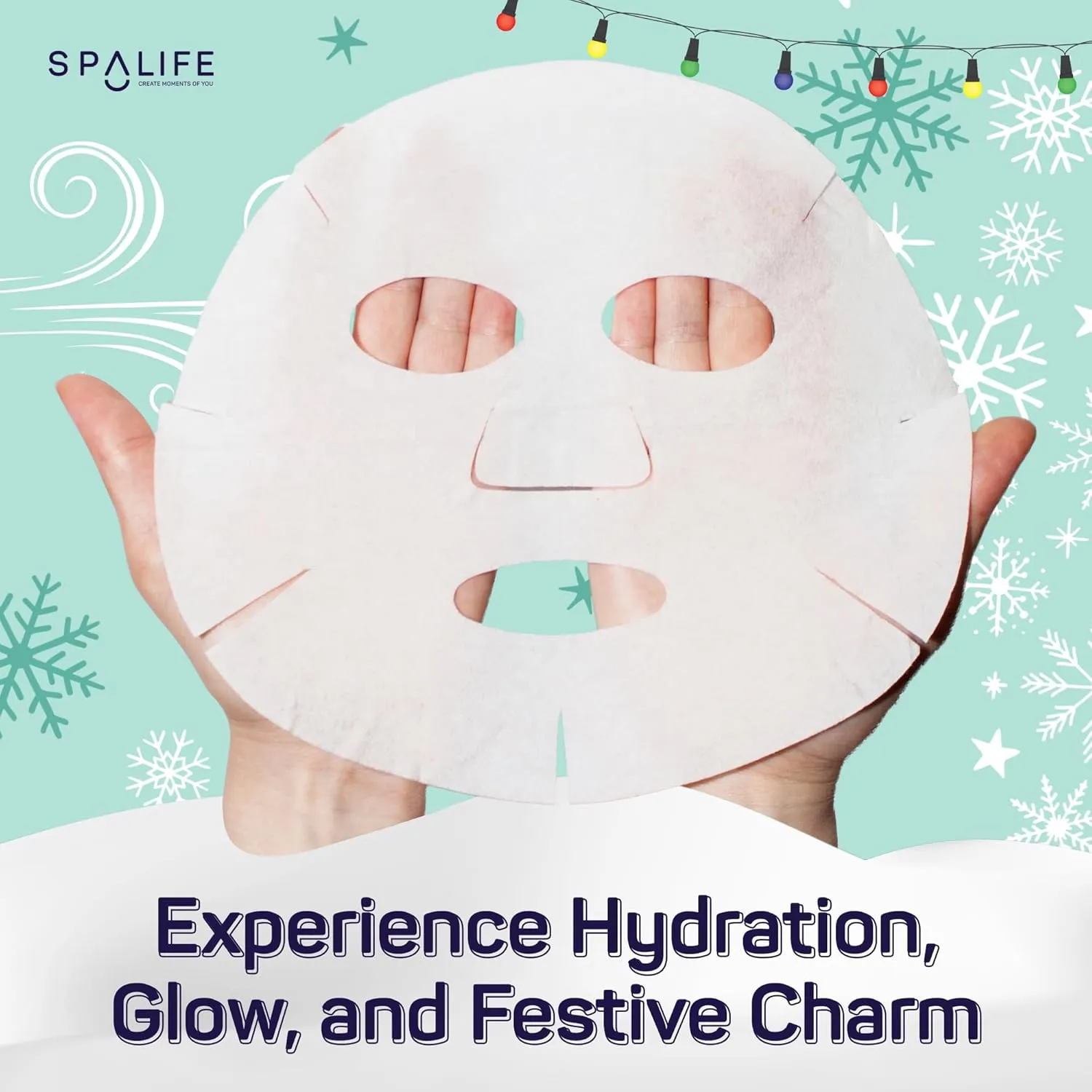 SpaLife Santa's Squad Hydrating Facial Masks - 12 Pack for Moisturizing and Soothing Beauty - Skincare Set for Radiant Skin