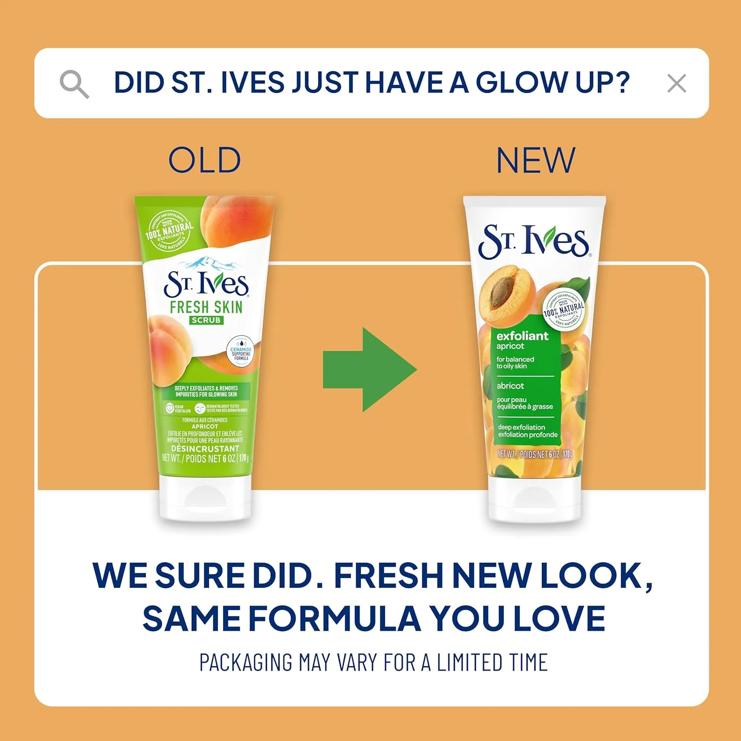 St. Ives Fresh Skin Apricot Face Scrub, Deep Exfoliator Skin Care for Clean, Glowing Skin, Oil-free Facial Scrub Made with 100% Natural Exfoliants, 6 oz, 6 Pack