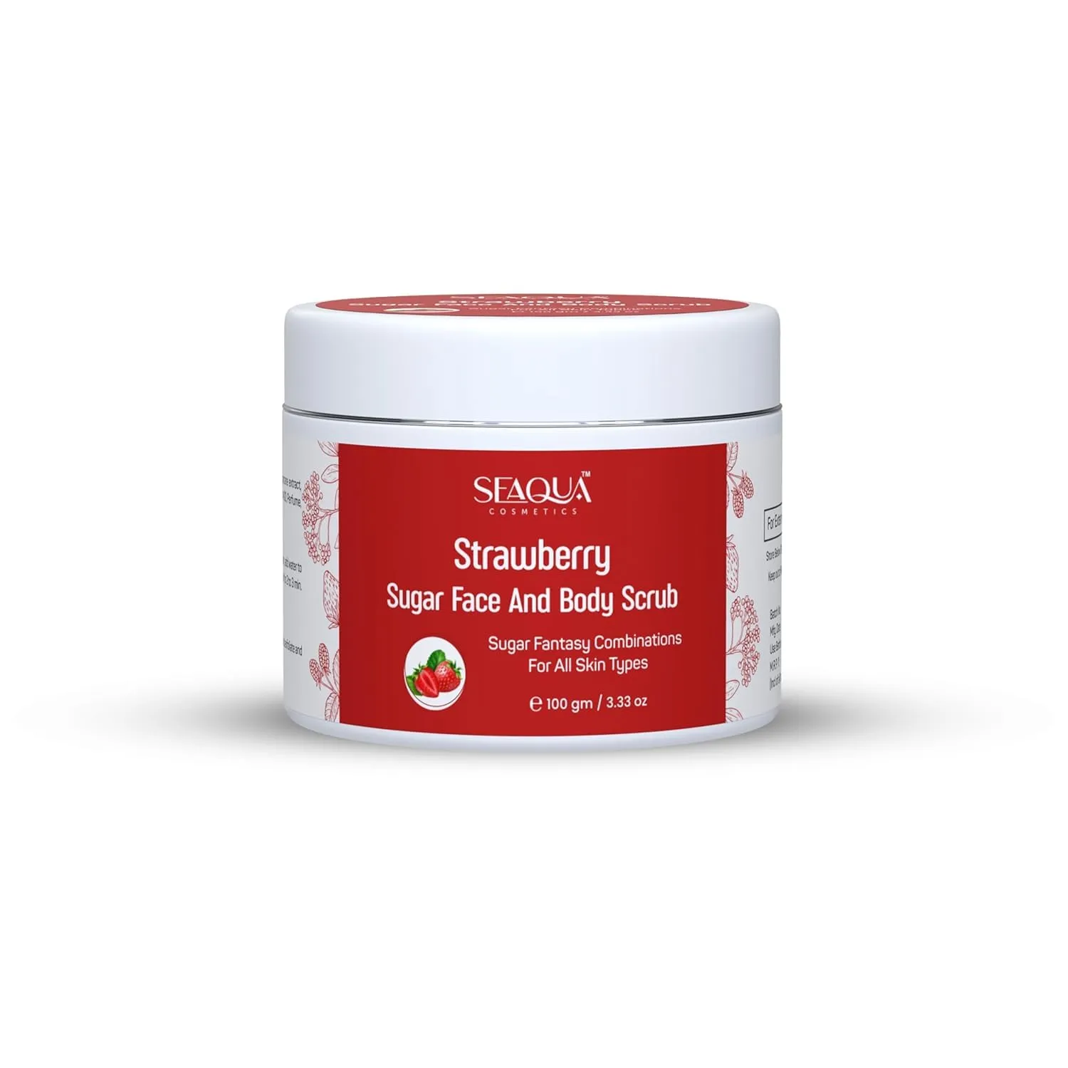 Strawberry Sugar face and Body Scrub for Men and Women, Smoother and Brighter Scrub for Reduce Dead Skin and Pores – 100gm