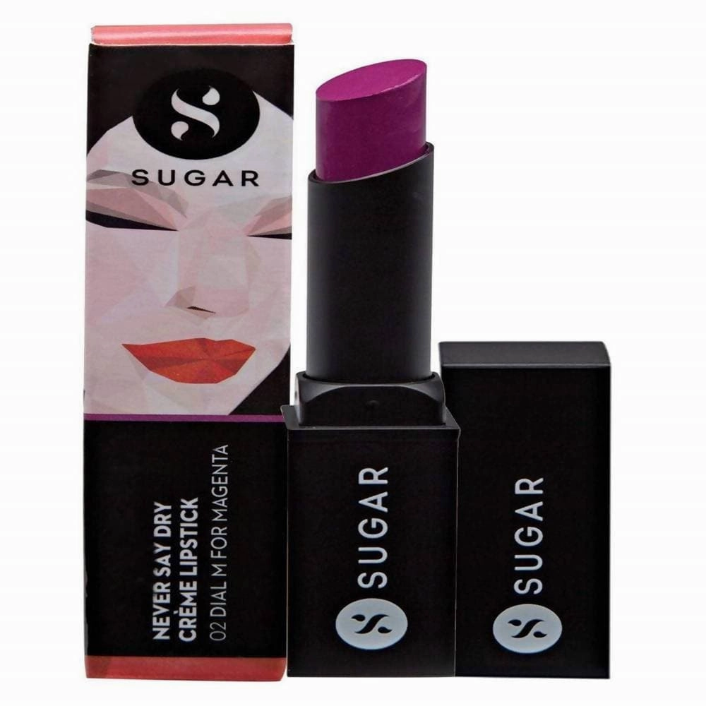 Sugar Never Say Dry Creme Lipstick - Dialm For Magenta (Deep Magenta Purple)