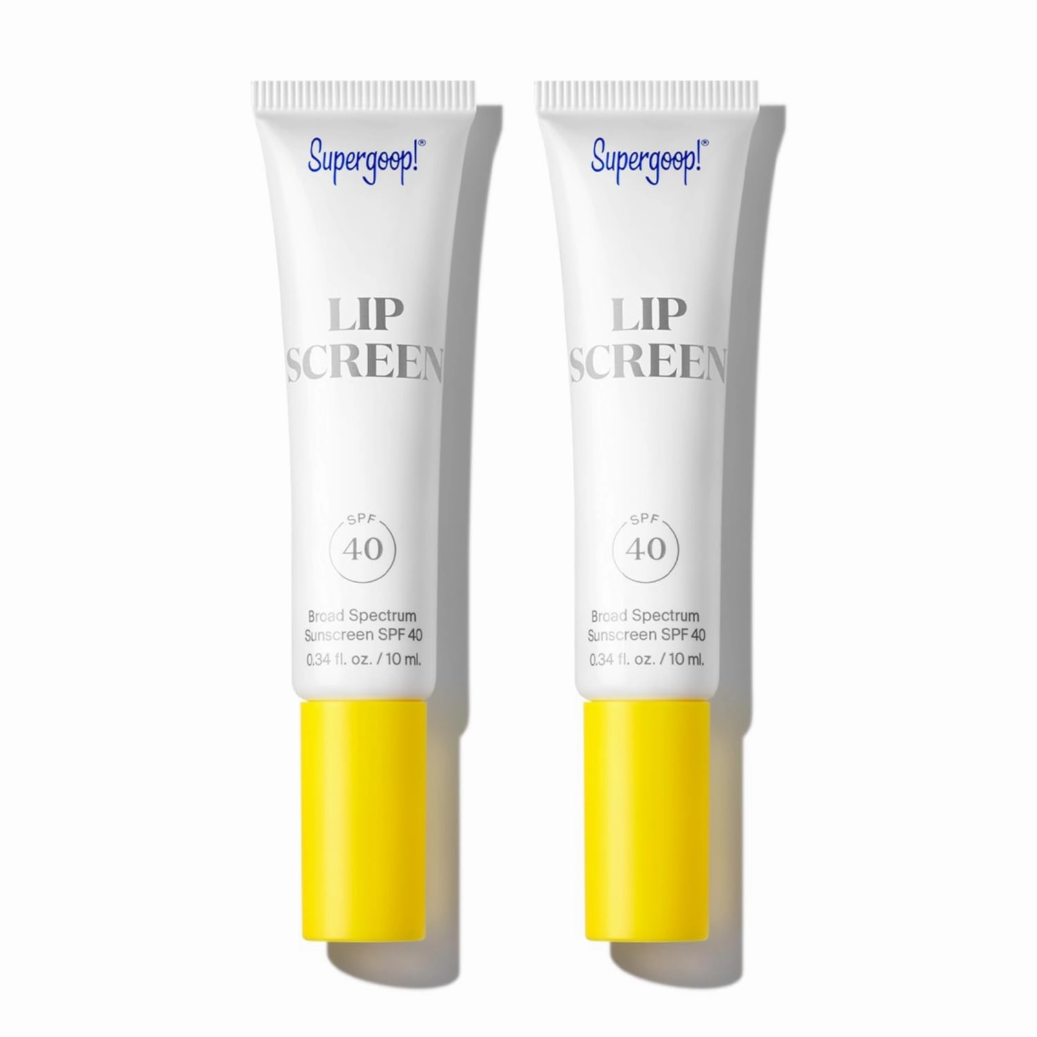 Supergoop! Lipscreen Shine SPF 40 - Pack of 2, 0.34 fl oz - Clear Lip Gloss with Grape Seed Extract, Sunflower Seed Oil & Kelp Extract - Water-Resistant, Non-Sticky Formula