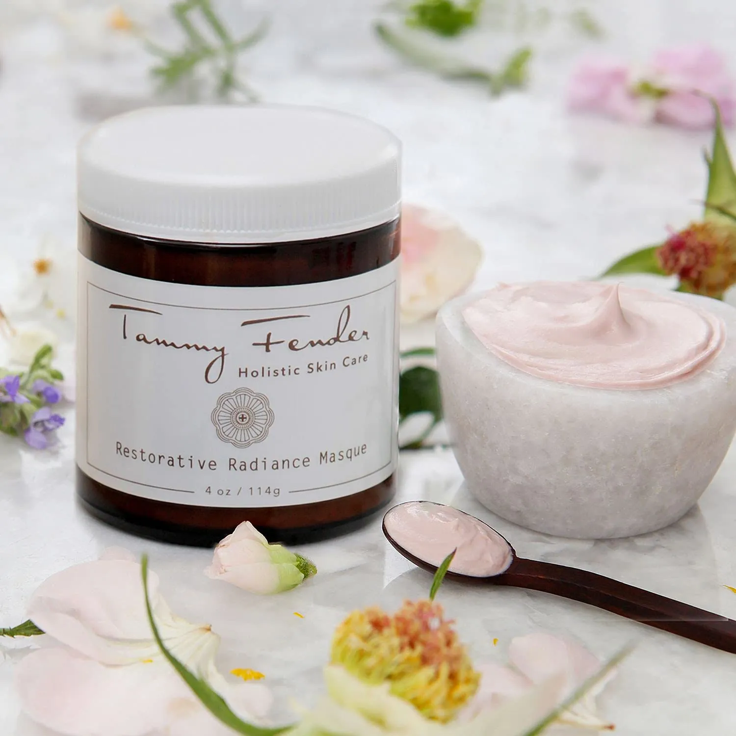 TAMMY FENDER - Restorative Radiance Masque | Natural, Organic, Cruelty Free, Non-Toxic Skincare | Hydrate, Rejuvenate, Soothe | Pink Cream Face Mask | All Skin Types (4 oz)