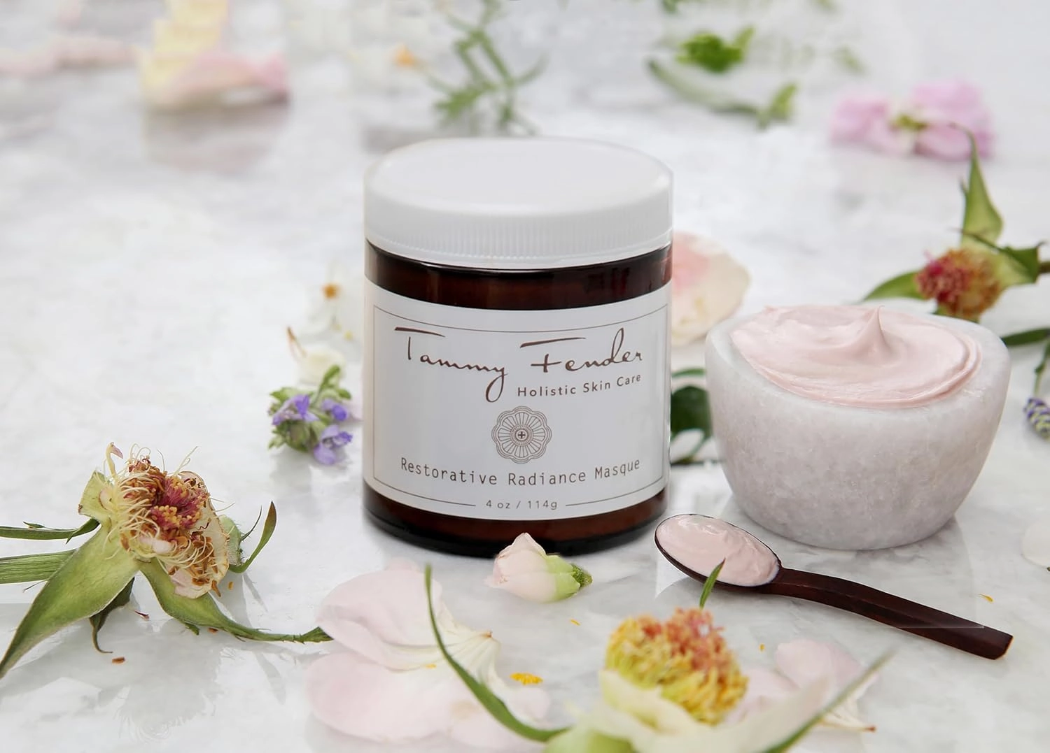 TAMMY FENDER - Restorative Radiance Masque | Natural, Organic, Cruelty Free, Non-Toxic Skincare | Hydrate, Rejuvenate, Soothe | Pink Cream Face Mask | All Skin Types (.5 oz - Travel Mini)