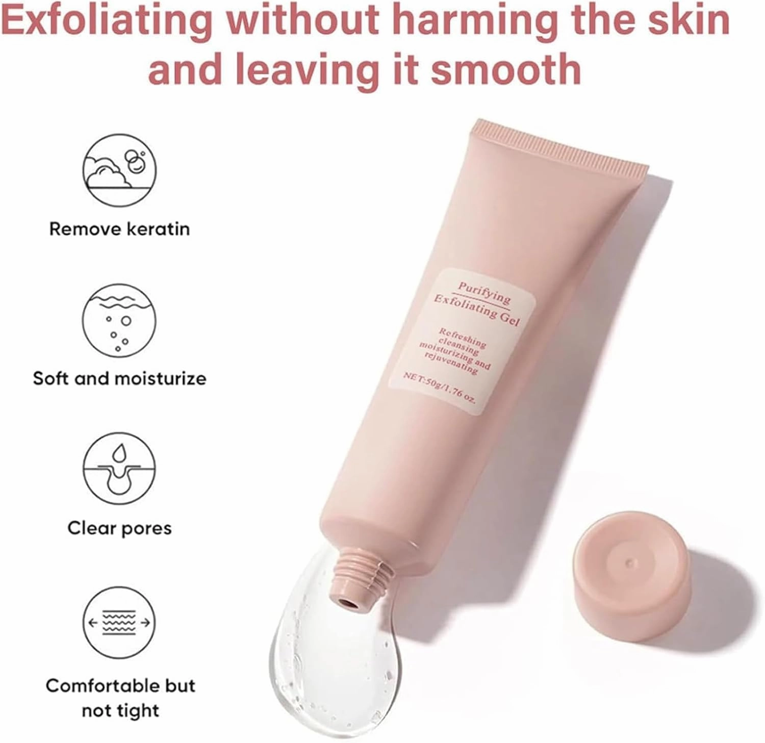 Tanrewsis Exfoliating Gel, Face and Body Exfoliating Scrub Gel, Deep Cleansing Moisturizing Facial Exfoliator-2pcs