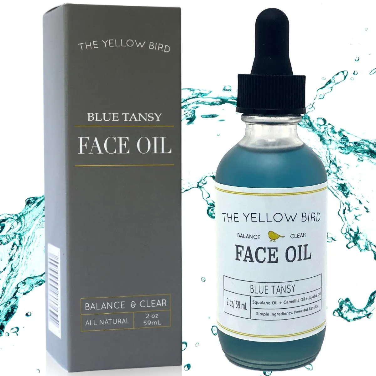 The Yellow Bird Balancing Blue Tansy Face Oil – Skin Glowing Serum. Collagen Support. Promotes Clear Skin Naturally. Wrinkle & Pore Minimizer. Natural, Vegan Facial Moisturizer.