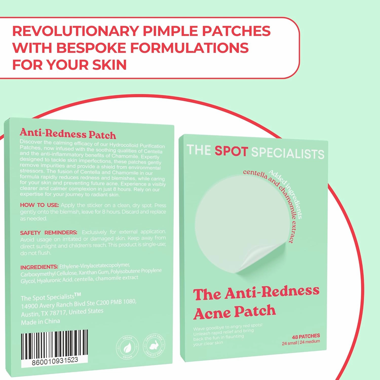 The Anti Redness Patch (2 Pack) | Bespoke Formula Pimple Patches for Face | Gentle on Skin, Tough on Redness |Results After 6 Hours | Strategically Curated Ingredients | Created By Dermatologists