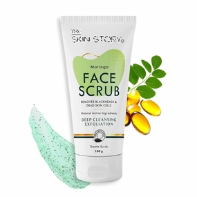 The S;kin St;ory Moringa Face Gentle Scrub Exfoliating Beads, Blackhead & Whitehead Remover with Moringa & Vitamin E Infused Paraben Free 100gm