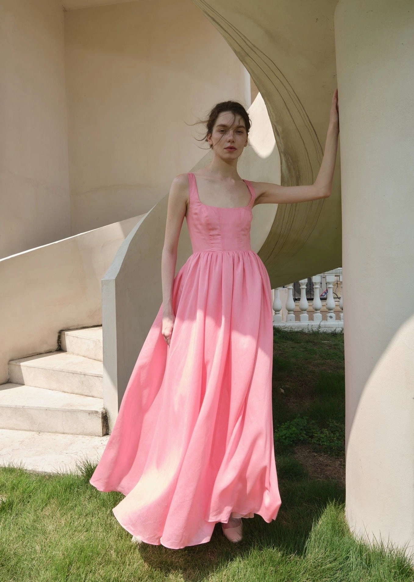 The Take Me Out Dress in Glowing Pink
