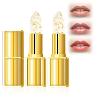 Transferproof Color Changing Lipstick,Warm Change Color Change Lip Stick,Color Changing Lipstick Gold Foil for Women,Long Lasting Glossy Shine,Deep Nourishment(2PCS)
