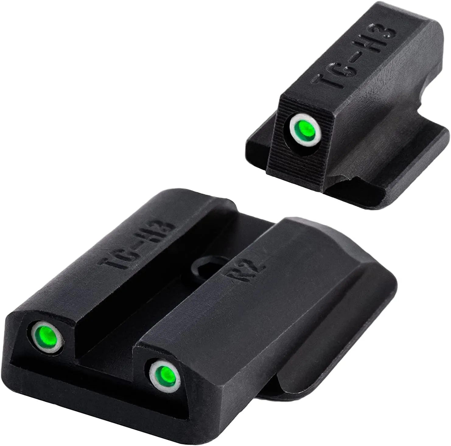 TRUGLO Tritium Handgun Sight High-Visible Night Sight with Daylight White Dot & Low-Light Tritium Glowing Green Dot, Compatible with Ruger Handguns