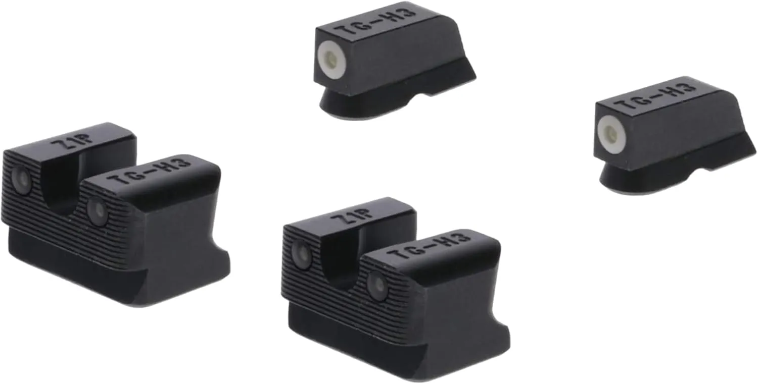 TruGlo Tritium Pro Glow in The Dark Handgun Pistol Sight Accessories for CZ 75 with Focus Lock for Increased Front Sight, Black (2 Pack)