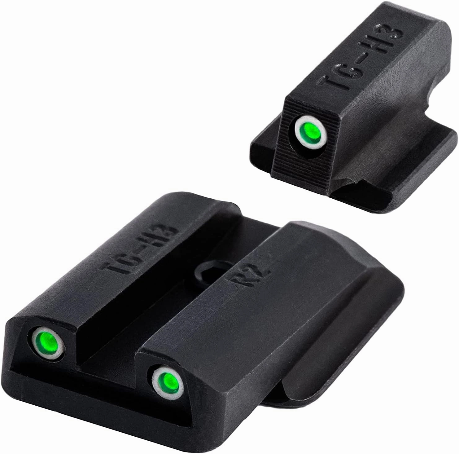 TRUGLO Tritium Handgun Sight High-Visible Night Sight with Daylight White Dot & Low-Light Tritium Glowing Green Dot, Compatible with Ruger Handguns