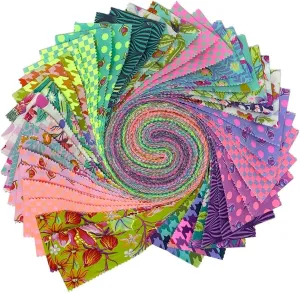 Tula Pink Untamed Design Roll 40 2.5-inch Strips Jelly Roll FreeSpirit Fabrics, Assorted, FB4DRTP.UNTAMED