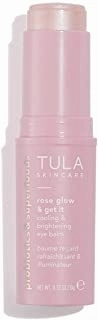 TULA Skin Care Rose Glow & Get It Cooling & Brightening Eye Balm | Dark Circle Under Eye Treatment, Instantly Hydrate and Brighten Undereye Area, Perfect to Use On-the-go | 0.35 oz.