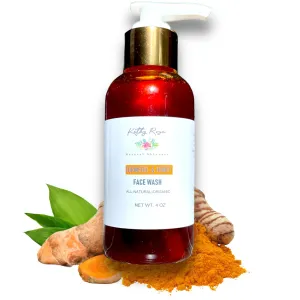 Turmeric Manuka Face Wash Cleanser, 100% All Natural Turmeric Face Soap For Dark Spots, 4 oz