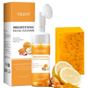Turmeric Wash and Care two Piece Set，Turmeric Facial Cleanser,Turmeri Face Wash & Soap,Deep cleansing of facial skin,Foaming Cleanser for All Skin Types (1, 1 Soaps)