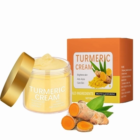 Turmeric Face Cream for Dark Spots – Natural Brightening Lotion for Face & Body, Hydrating with Natural Turmeric for Clear, Radiant Skin, Vegan, 100% Natural, Scars, Sun Damage (1Pc)