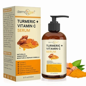 Turmeric Serum for Face   Glow-Boosting Vitamin C Serum - Organic Moisturizer for Dark Spots & Clear Wrinkles - Boosts Hydration for Dry & Tired Skin - Anti-Aging Formula for Glowing Skin - 8 FL OZ