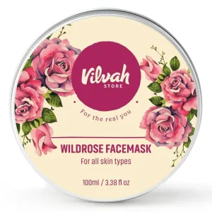 V-illvah,Store Wild Rose Face Mask For Glowing Skin | Brightening | With Aloe Vera And Rose Water | Goodness Of French Pink Clay | Suitable For All Skin Types | For Men and Women | 100Gm