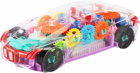 VANZACK Transparent Electric Cartoon Car for Light and Music Educational Plaything Design for Imagination and Social Skills Development Random Color