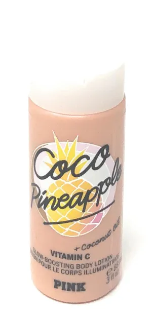 Victoria's Secret PINK Coco Pineapple Glow-Boosting Body Lotion, Travel Size 3 fl oz