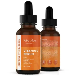 Vitamin C Serum for Face with Hyaluronic Acid - Firming Anti Aging Serum, Pore Minimizer, Acne Scars and Dark Spot Remover for Face - Vitamin C facial serum   Ferulic Acid, Vitamin E, Green Tea -4 oz