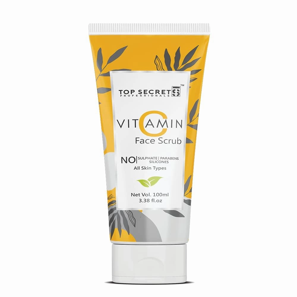Vitamin C Face Scrub for Men and Women | Exfoliating Brightening Glowing Skin | Sulphate and Paraben Free | For All Skin Types,Paraben Free - 100 ml