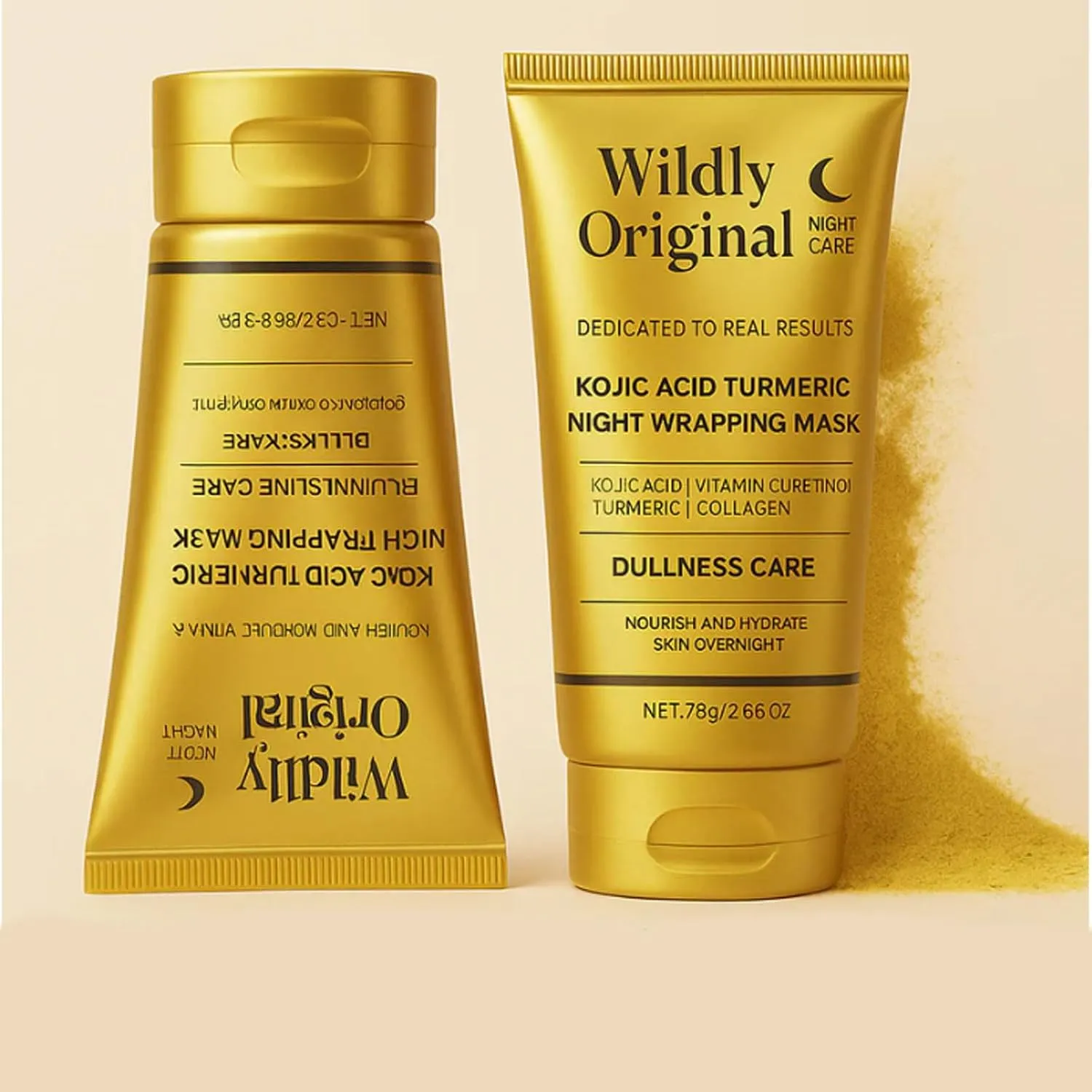Wildly Original Turmeric Kojic Acid   Collagen Night Mask,Wildly Original Face Mask,Peel off Kojira Mask Brightens & Defends Against Skin Stress for a Clear,Glowing Complexion,Korean Skincare (2PCS)