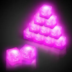 Windy City Novelties 12 pack LED Ice Cubes with Changing Lights (Pink)