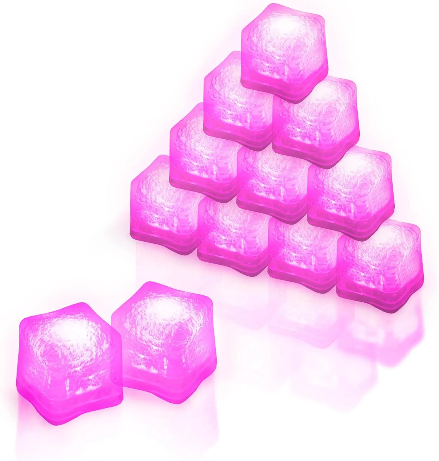 Windy City Novelties 12 pack LED Ice Cubes with Changing Lights (Pink)