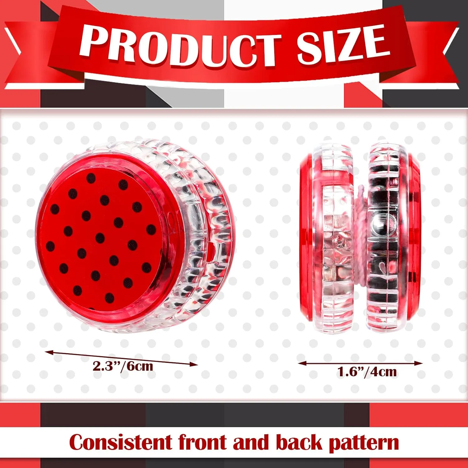 Woanger 24 Pcs Ladybug Party Favors Light up Yoyo Bulk LED Responsive Balls Novelty Plastic Rainbow Yoyo for Kids Adults Beginner Ladybug Themed Birthday Party Decorations Classroom Prizes Favors